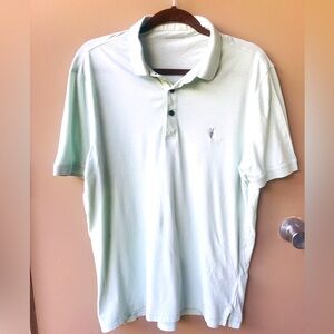 Men’s All Saints Light Green Polo Shirt Size XL